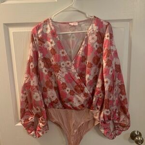 Pink Lily- flower bodysuit